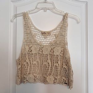 Hollister Woven Crocheted Crop Top